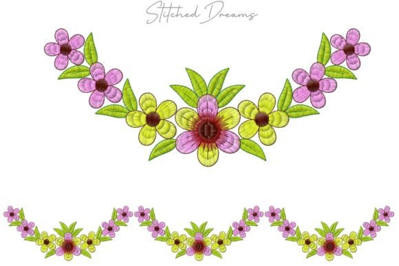 Blossom Border Embroidery Patterns for Holiday Gifts