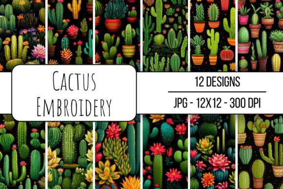 Cactus Embroidery Seamless Pattern Review