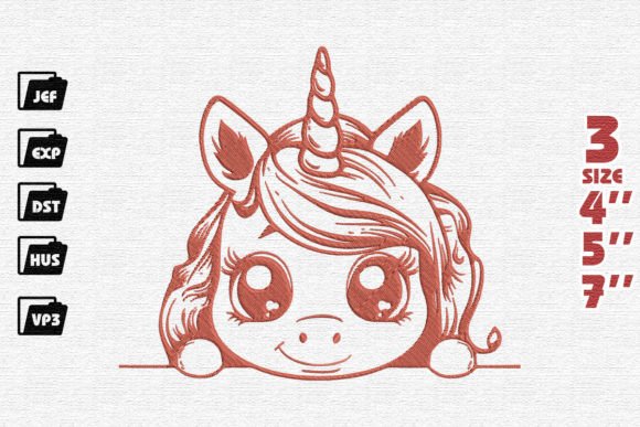 Review: Cute Chibi Unicorn Peeking Embroidery Design