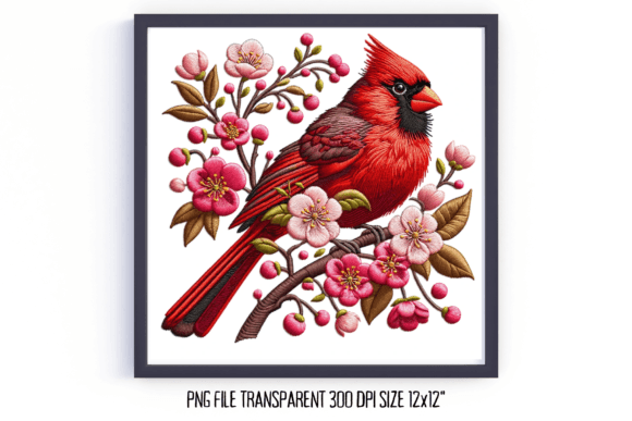 Reviewing Cardinal Cherry Blossom Embroidery PNG for Apparel