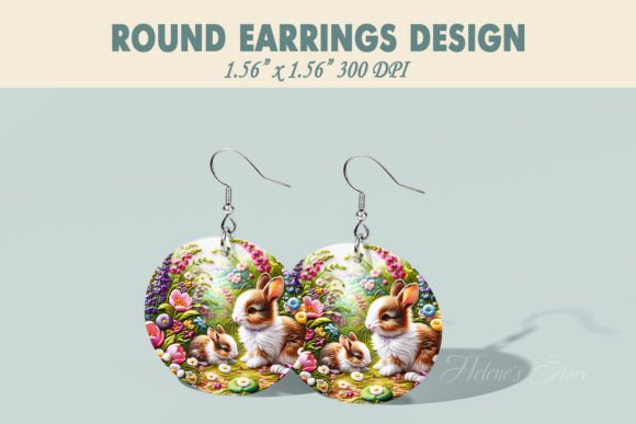 Reviewing Easter Rabbits Embroidery Round Earring