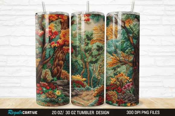 Reviewing Embroidery Forest Landscape Tree Tumbler for Holiday Sales