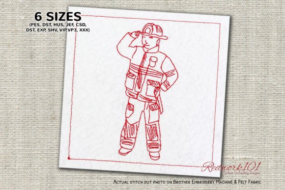 Reviewing Firefighter Child Redwork for Holiday Gifts