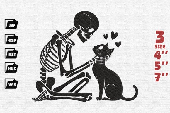 Reviewing Skeleton Cat Embroidery for Etsy Shops