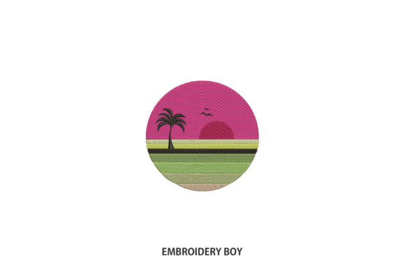 Reviewing Sunset Embroidery Design, 3 Sizes